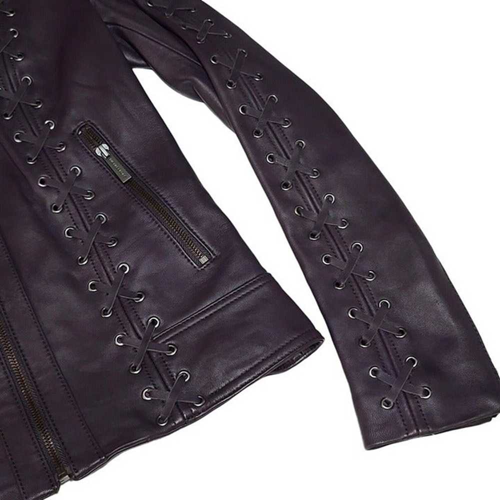 NEW Michael Kors Women's Leather Lace Up Jacket M… - image 4