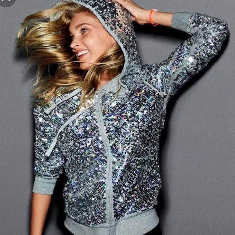 Rare 2013 VS. PINK Fashion Show Sequin Hoodie - image 3