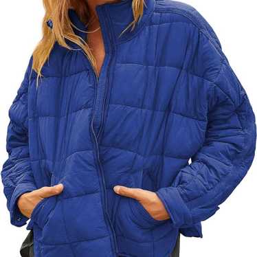 Free People packable puffer jacket royal blue xs - image 1
