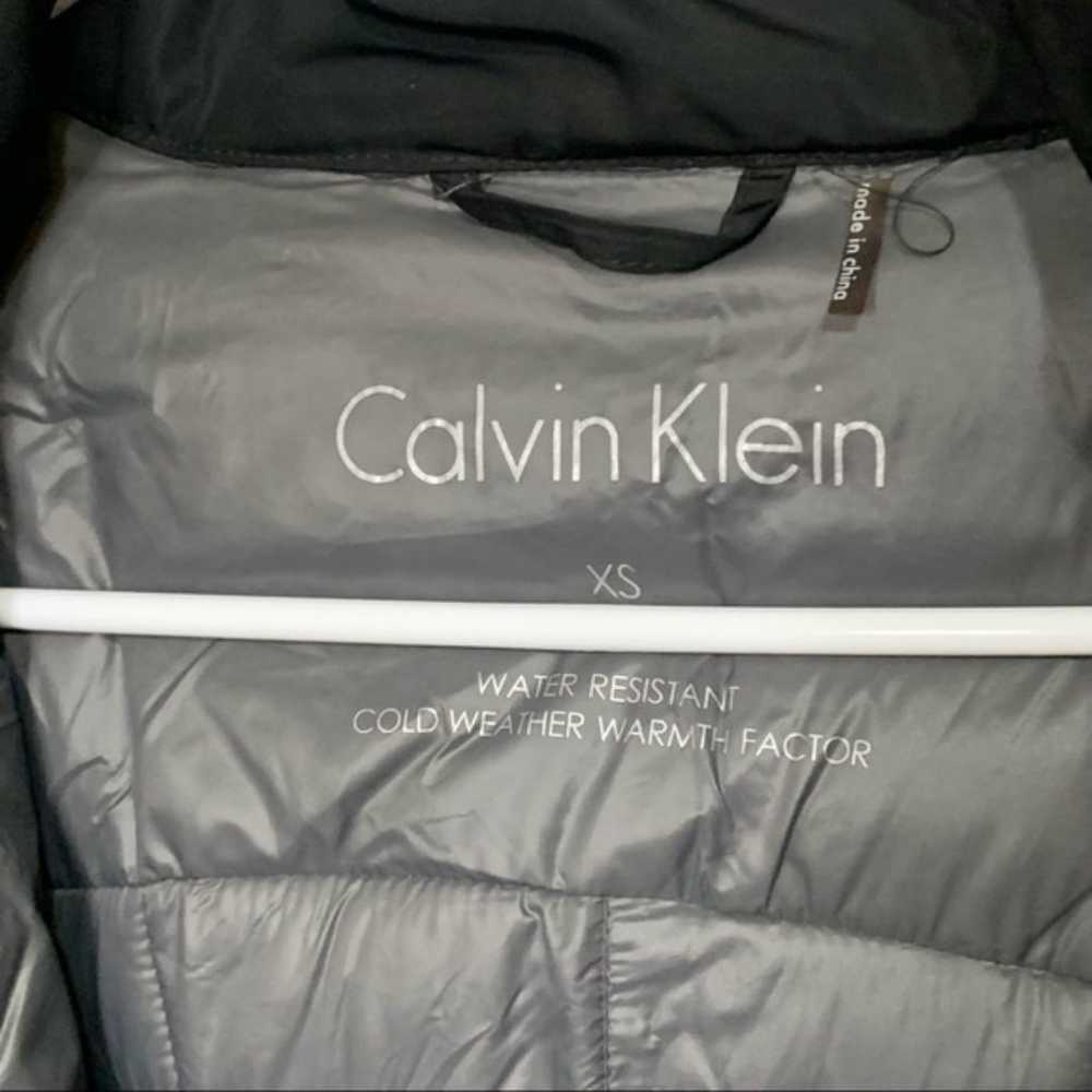 Calvin Klein black long midi hooded puffer coat w… - image 4