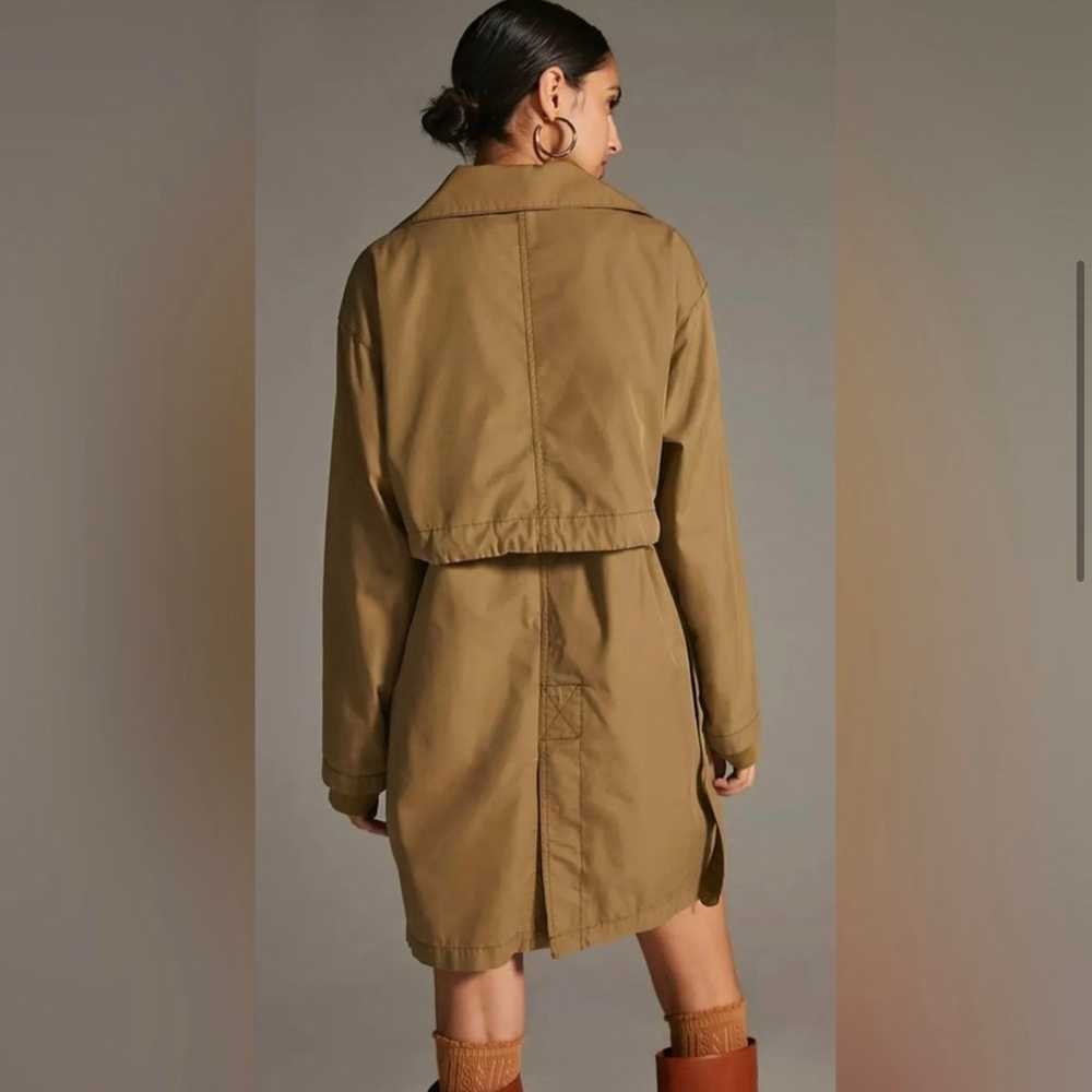 Pilcro x Anthropologie Utility Trench Coat Moss B… - image 2