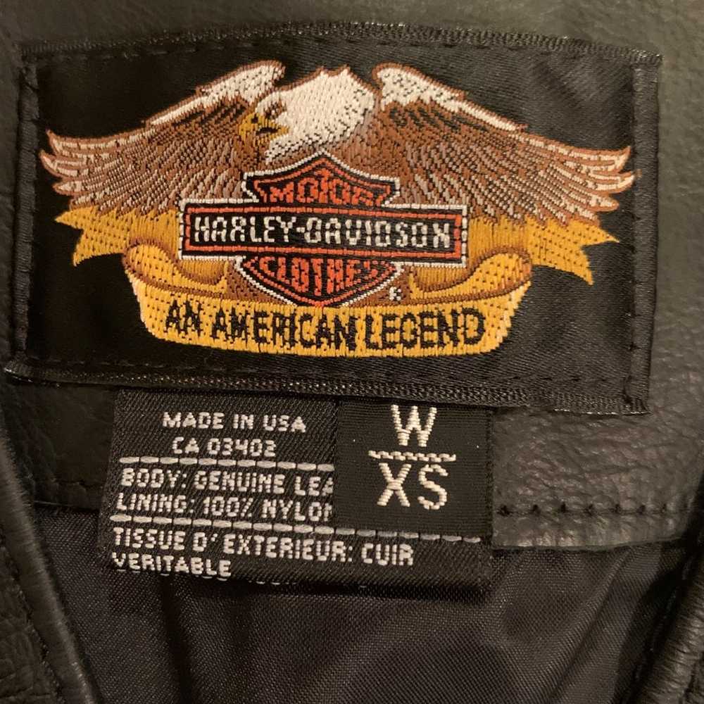 Harley Davidson Black Genuine Leather XS - image 5