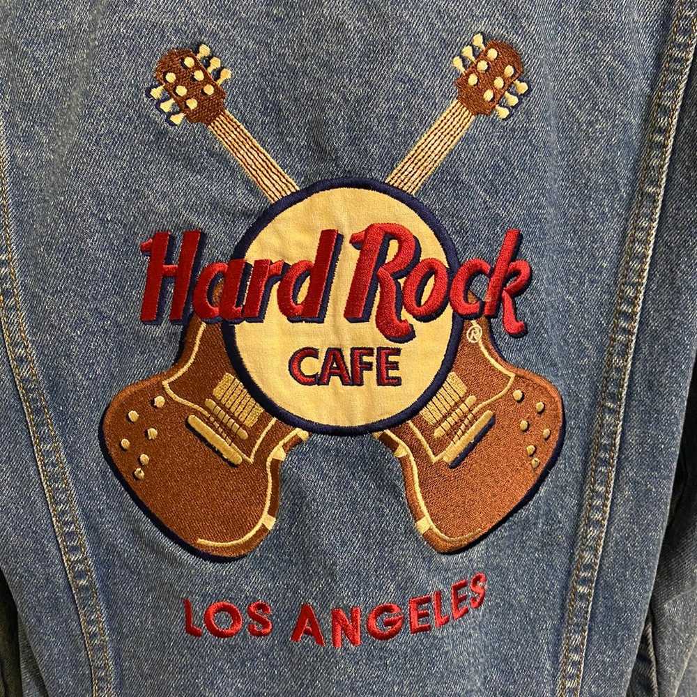 Jean Jacket LosAngeles Hard Rock Cafe XS - image 5