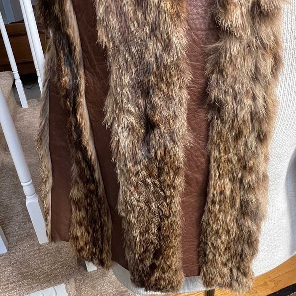 Fur and Leather Strip Vest Vintage 70's 80's Genu… - image 5