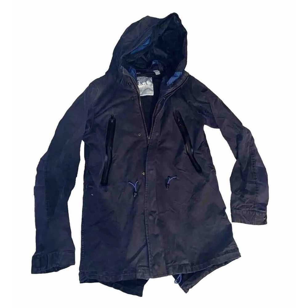 Scotch & Soda Blue Hooded Parka Jacket Removable … - image 1