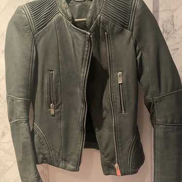 Maje green Leather Jacket - image 1