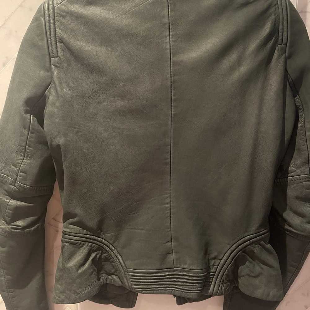 Maje green Leather Jacket - image 3