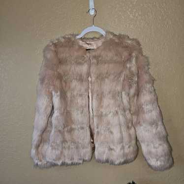 Live a Little faux fur coat blush color size S - image 1