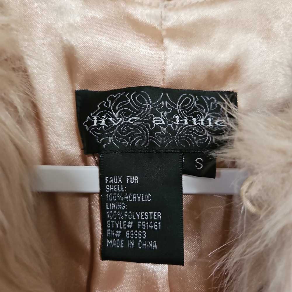 Live a Little faux fur coat blush color size S - image 3