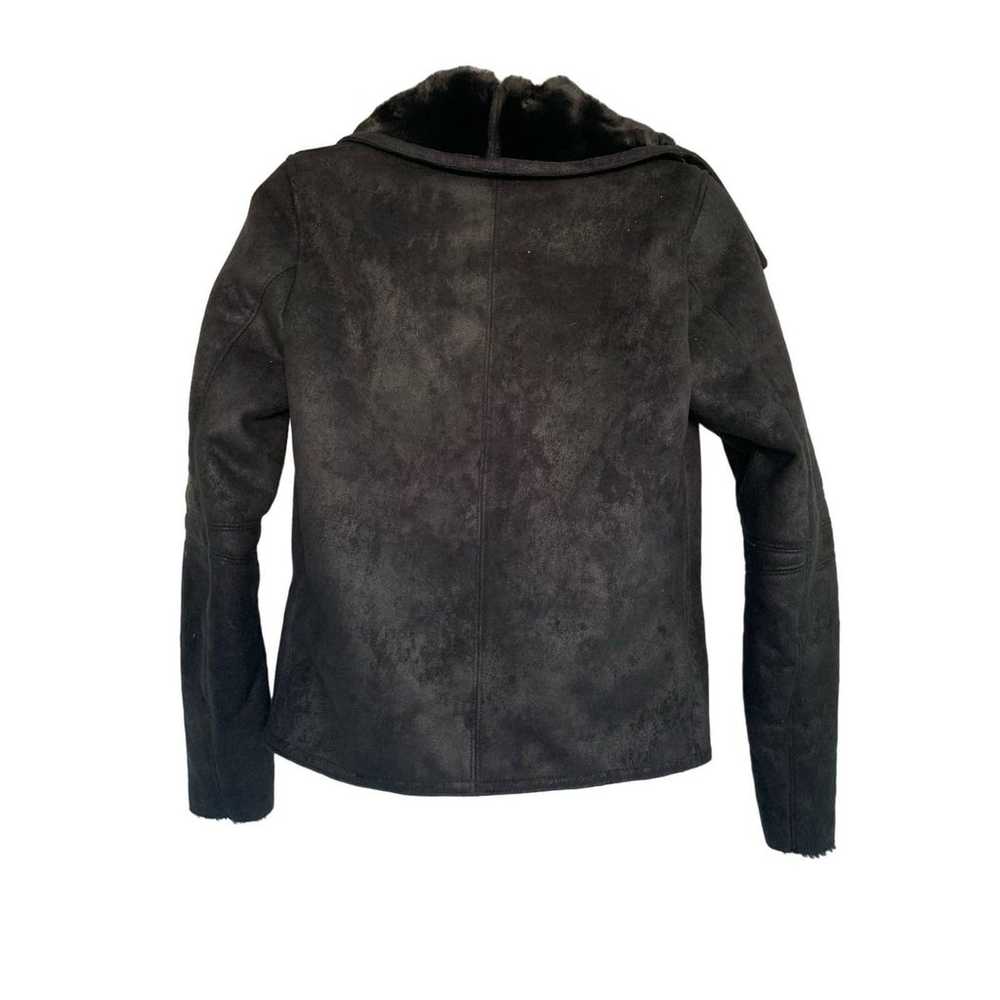 The Kooples Faux Fur/Suede Black Moto Jacket - image 2