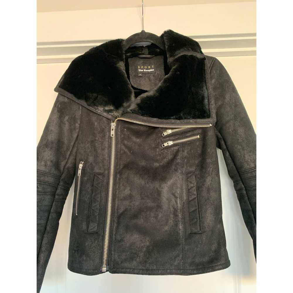 The Kooples Faux Fur/Suede Black Moto Jacket - image 3