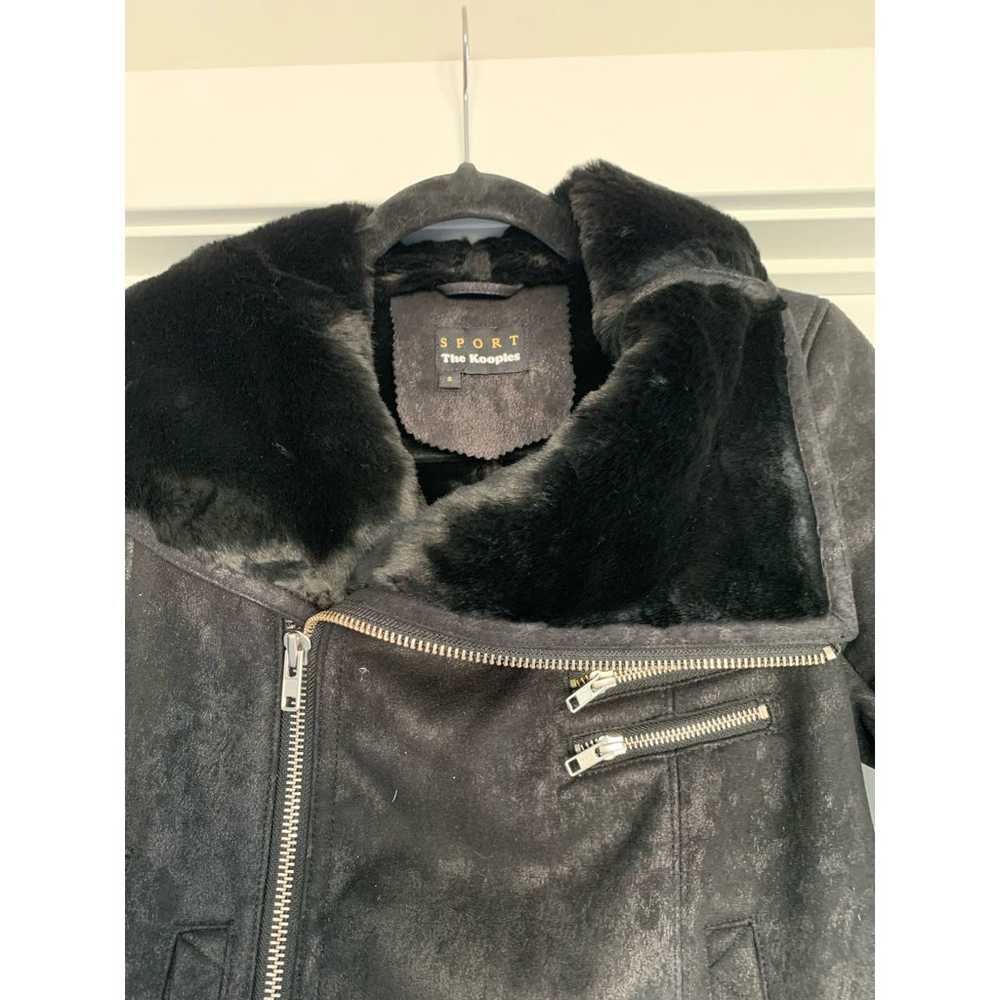The Kooples Faux Fur/Suede Black Moto Jacket - image 4