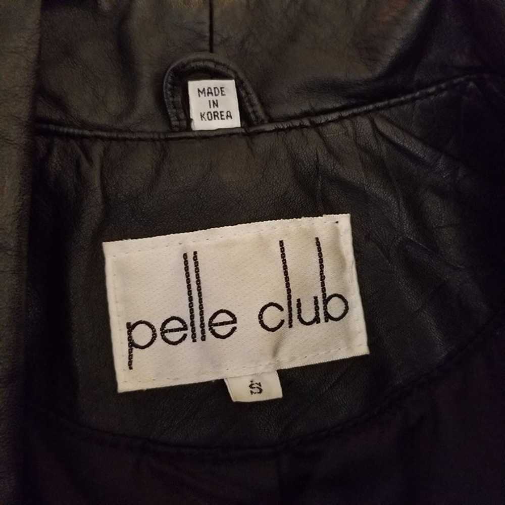 Vintage Pelle Club S Black Leather Trench Coat Ov… - image 3