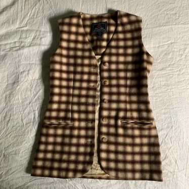 Vintage The Limited brown wool plaid vest