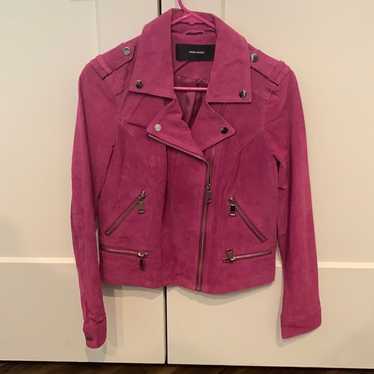 Vero Moda Genuine Suede Pink Moto Jacket