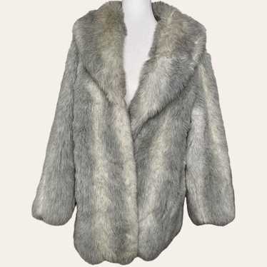 Vintage 60s 70s Gray Fur Long Coat