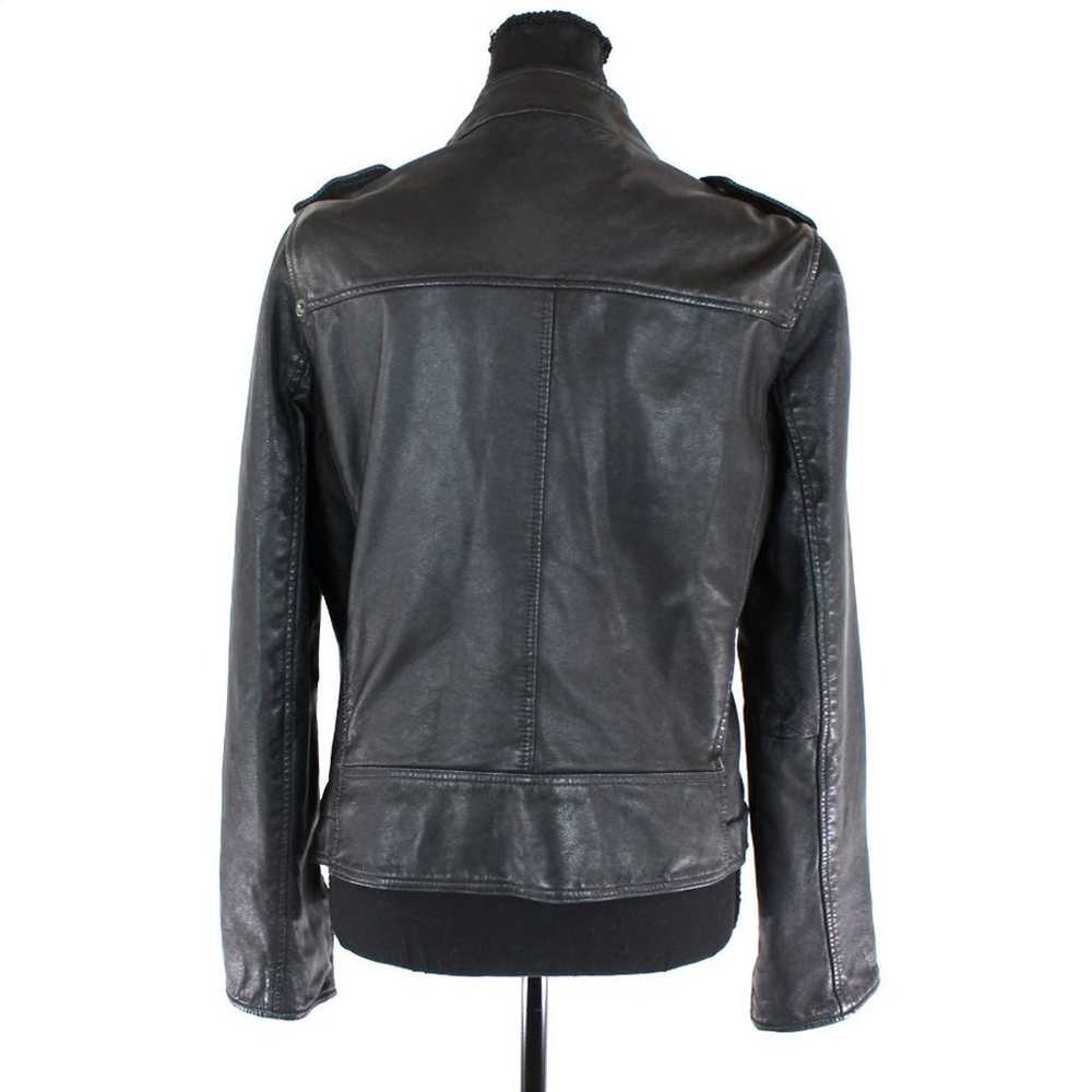 Zara Basic Black Leather Durable Zip Moto Biker J… - image 5