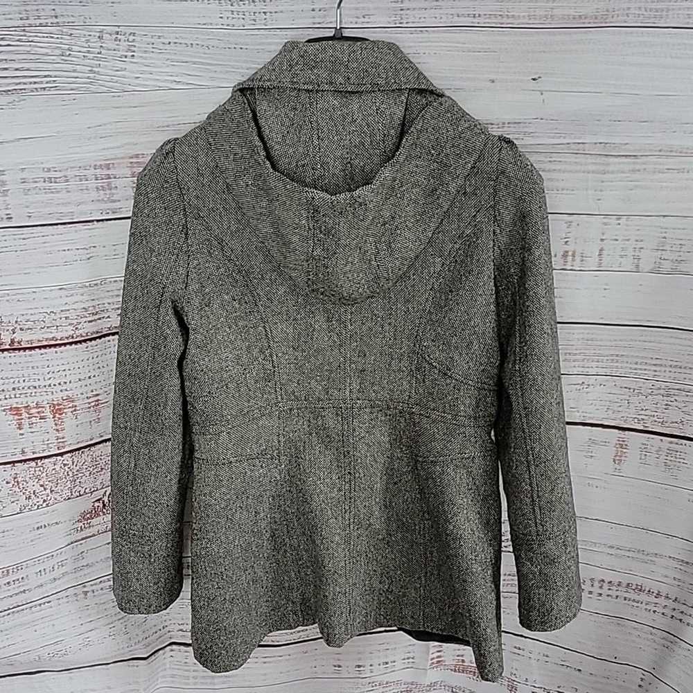 Guess Grey Heathered Wool Blend Textured Peacoat … - image 12