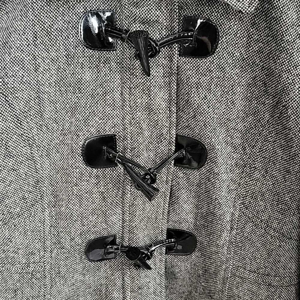 Guess Grey Heathered Wool Blend Textured Peacoat … - image 2
