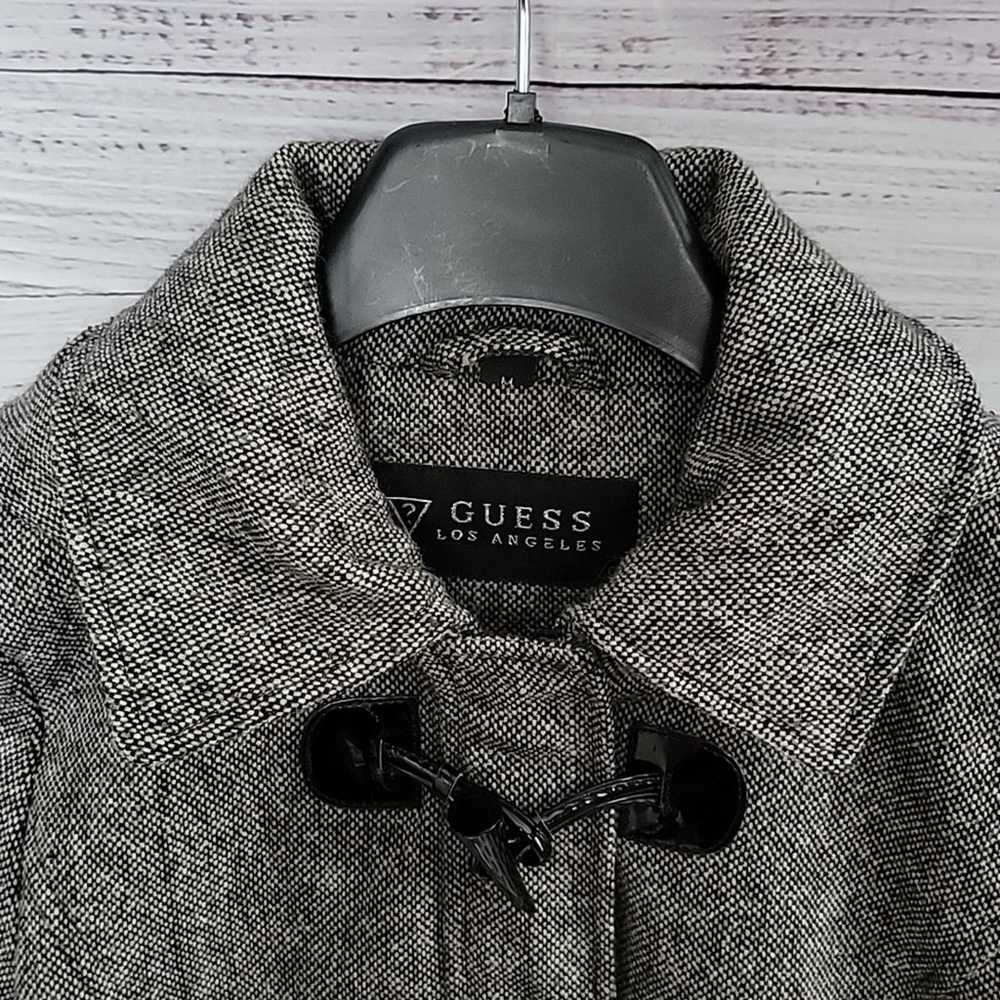 Guess Grey Heathered Wool Blend Textured Peacoat … - image 4