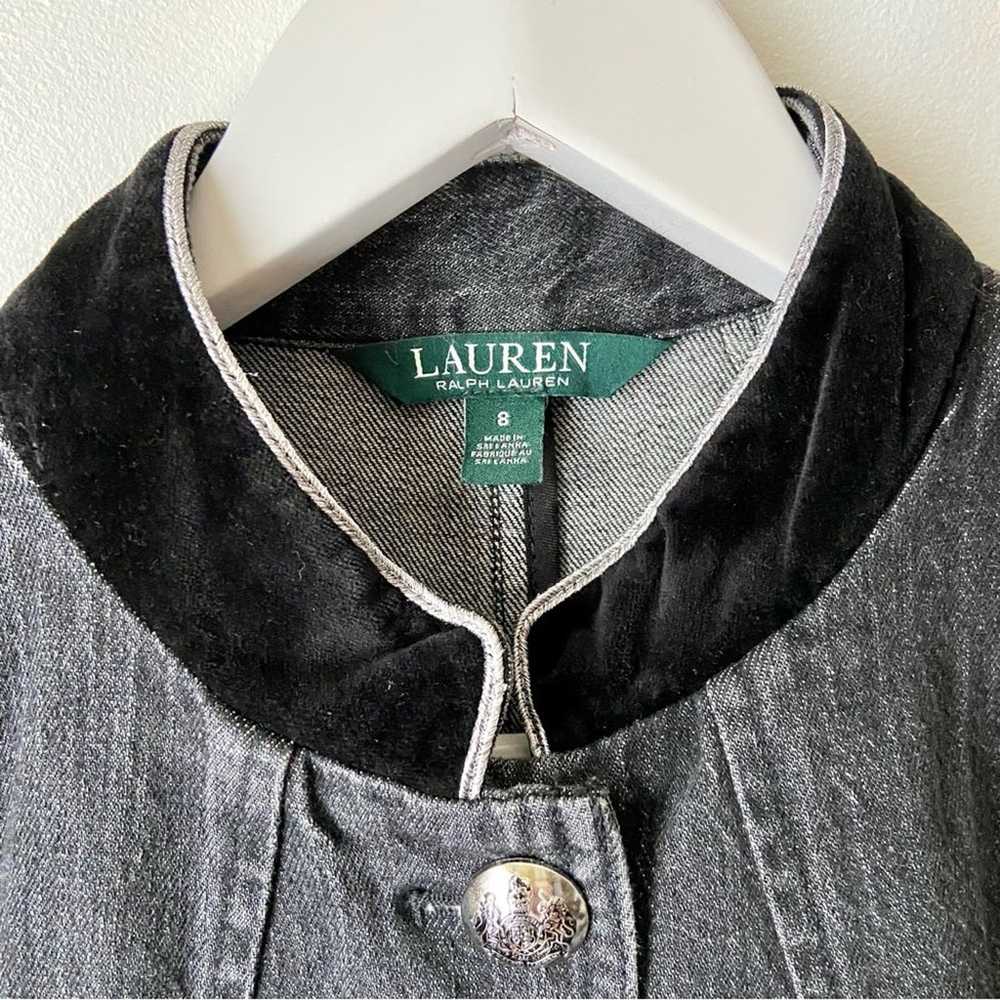 Lauren Ralph Lauren Black Denim Military Jacket S… - image 5