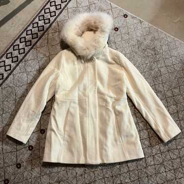 Sachi Collection Cream Lambswool Jacket Coat Fox … - image 1