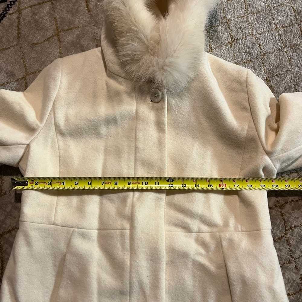 Sachi Collection Cream Lambswool Jacket Coat Fox … - image 9