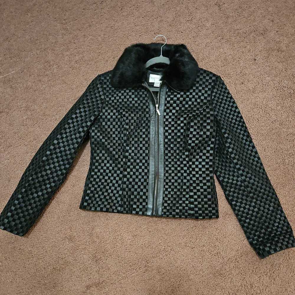 Worthington woven leather jacket size M - image 6