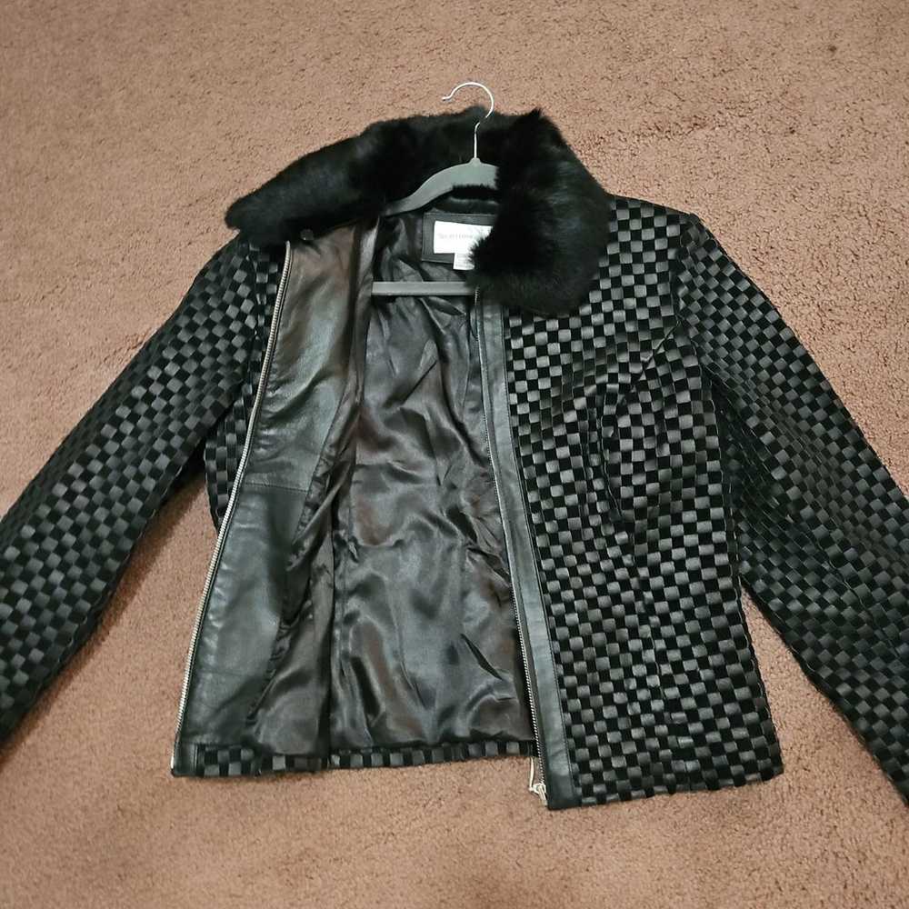 Worthington woven leather jacket size M - image 8