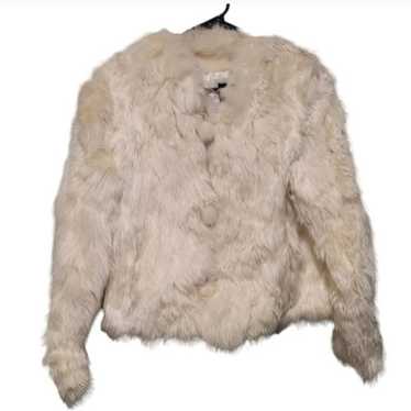 Genuine Alpaca Fur Cruelty Free White Jacket Coat 