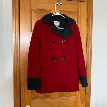Nautica red and grey hooded wool jacket - image 1