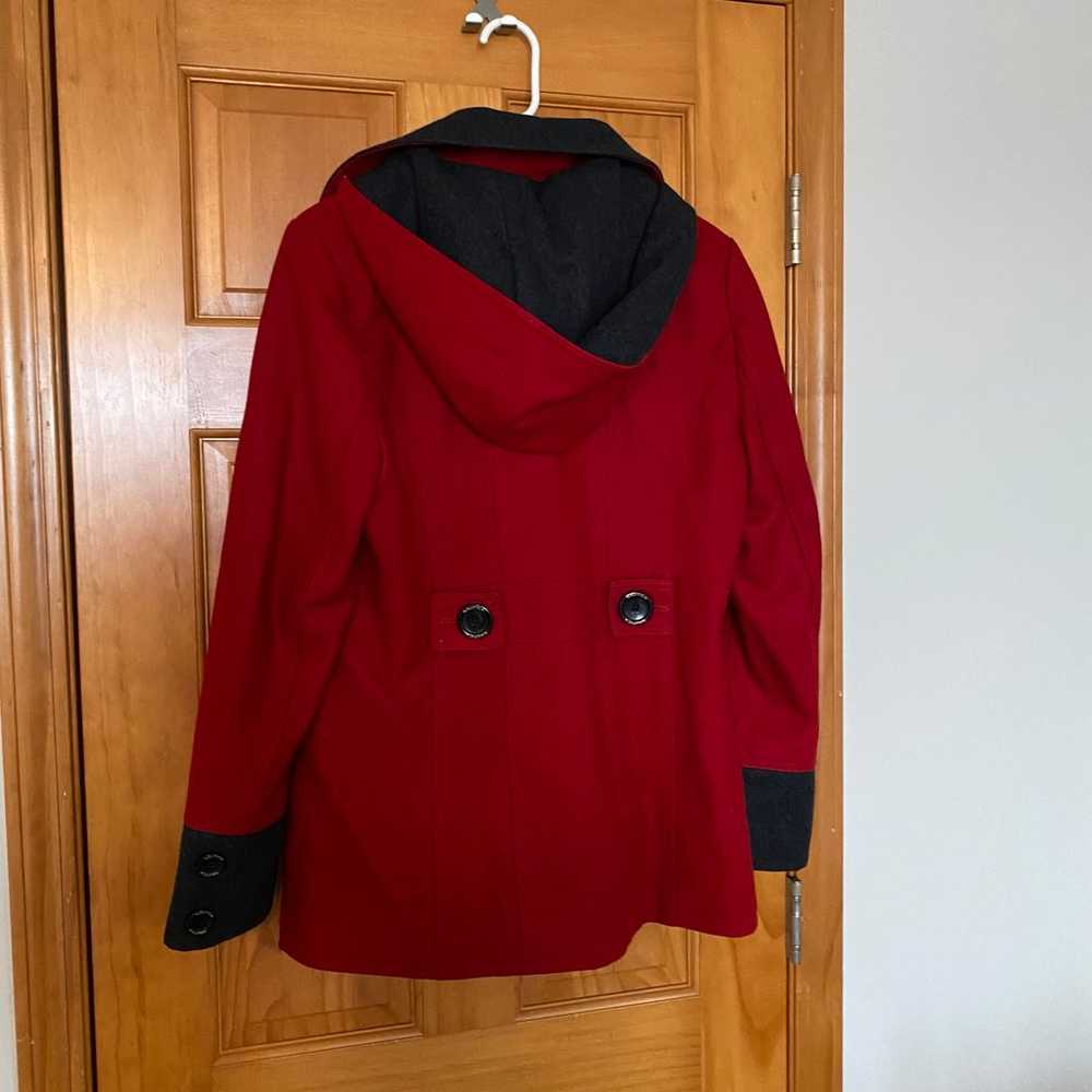 Nautica red and grey hooded wool jacket - image 3