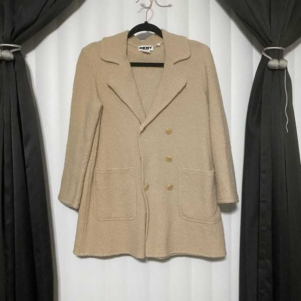 DKNY tan wool button coat - image 1