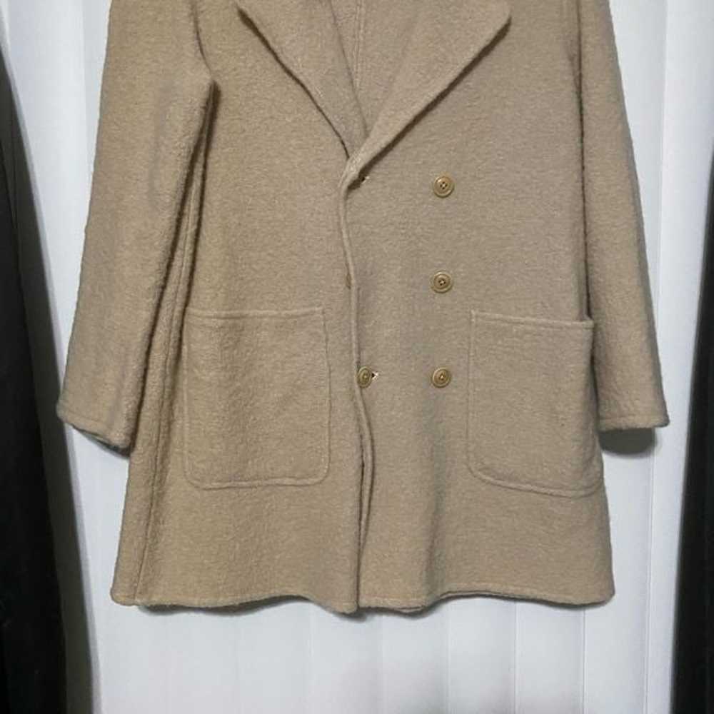 DKNY tan wool button coat - image 3