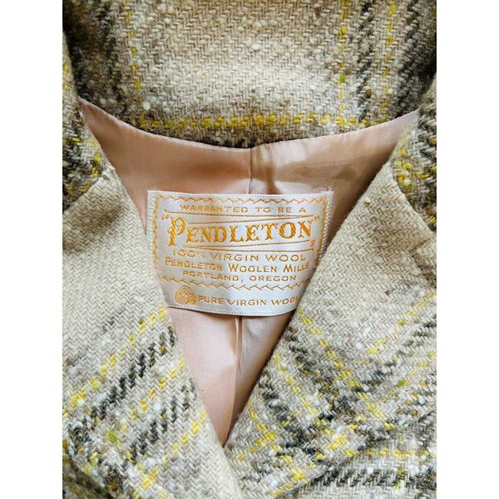 VTG 1960s Pendleton Womens M Wool Gingham Plaid B… - image 7