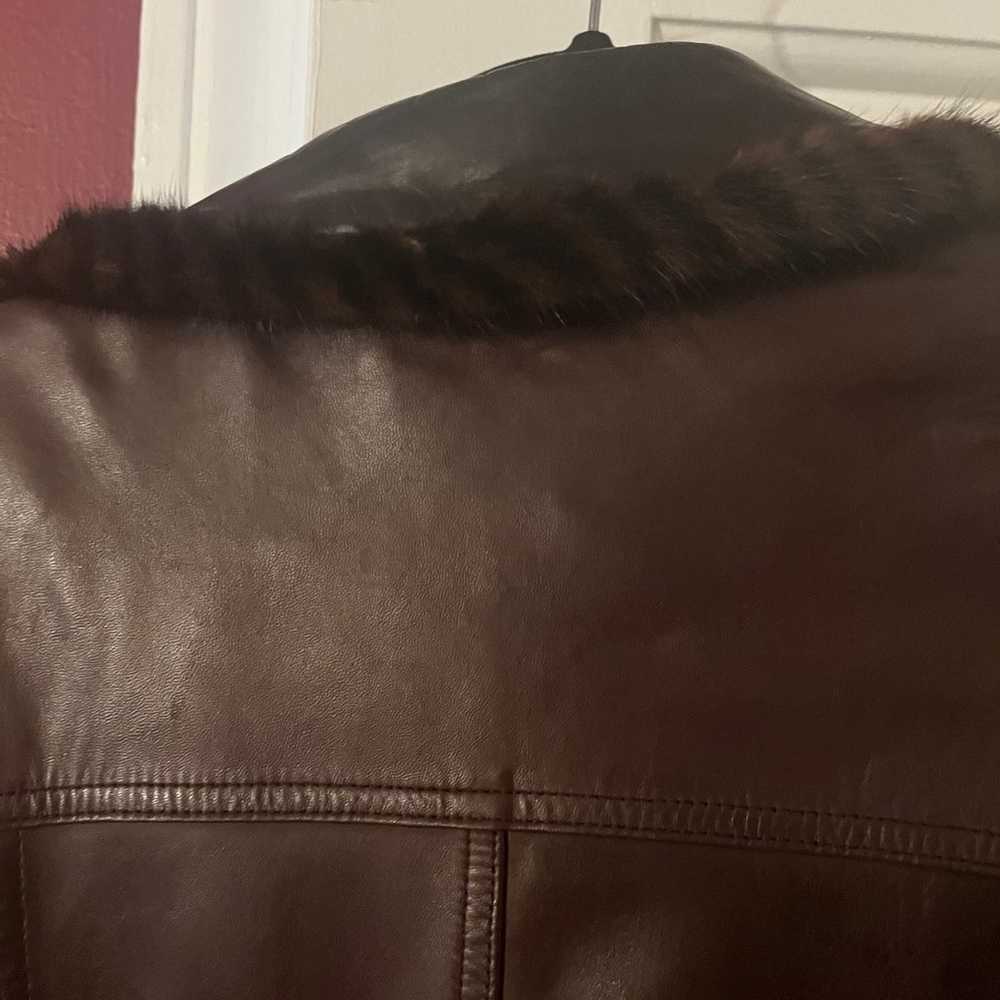 Leather and mink jacket - image 3