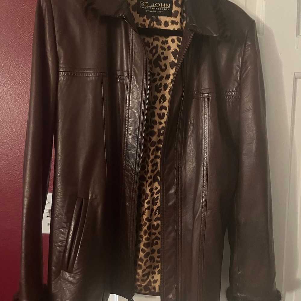 Leather and mink jacket - image 4
