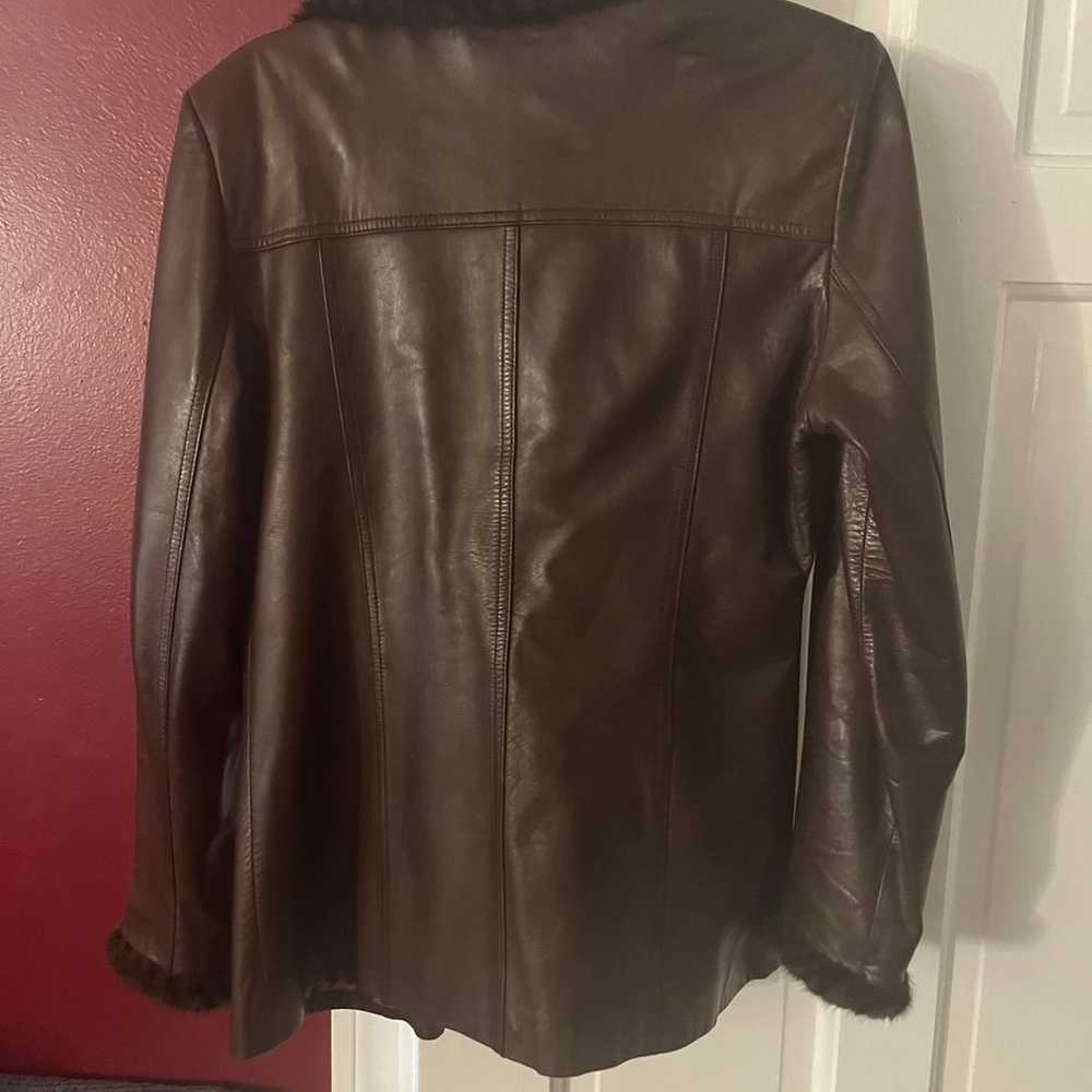 Leather and mink jacket - image 5