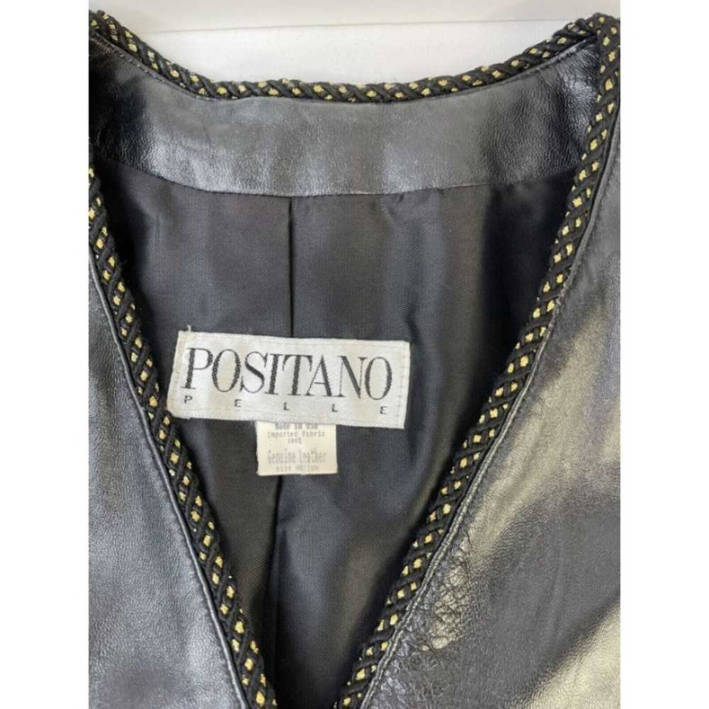 Vintage Oversized Power Shoulder Leather Button J… - image 2