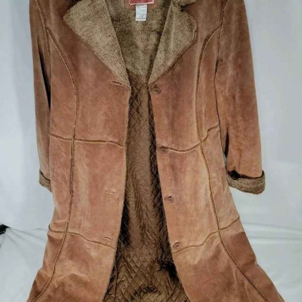 Bagatelle Womens P/M Long Suede Coat Leather Jack… - image 2