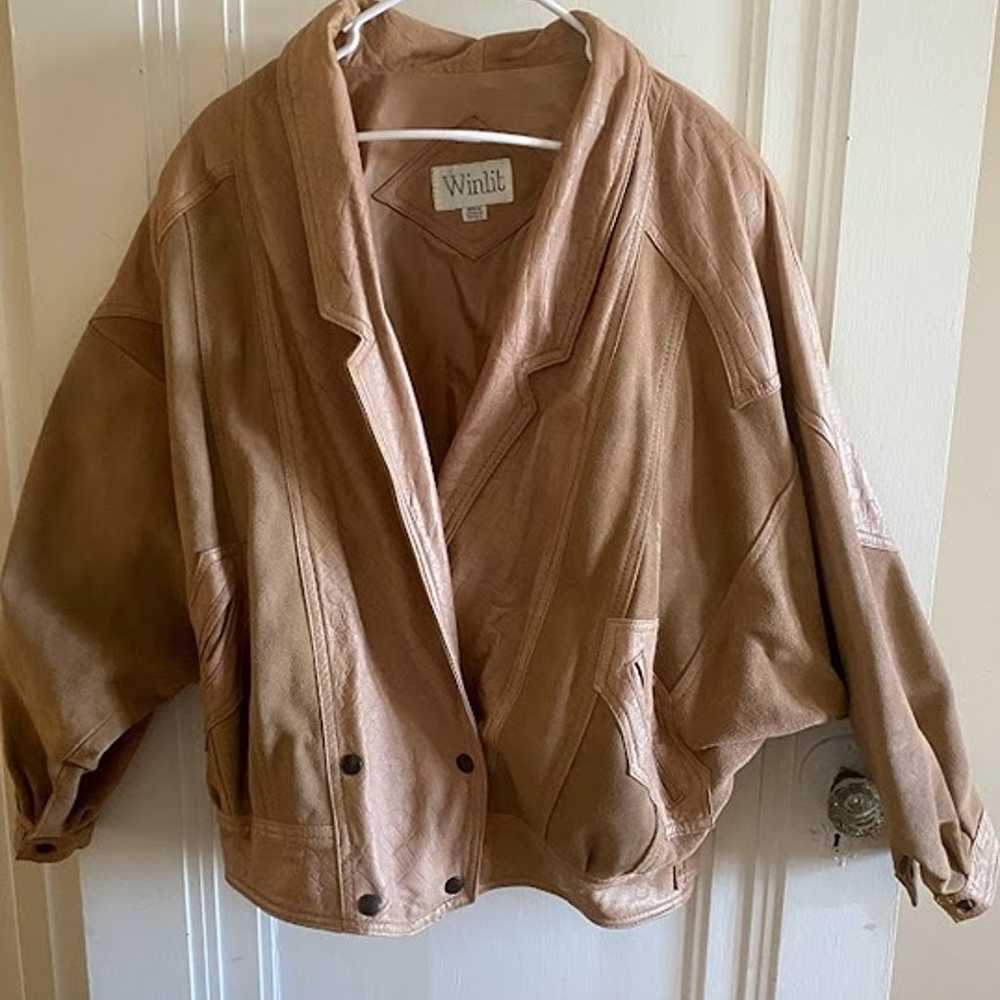 Vintage Winlit Brown Suede & Leather Jacket - Lar… - image 1