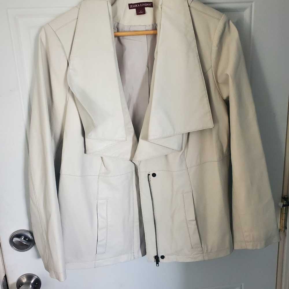 Jessica London off white leather Jacket - image 1