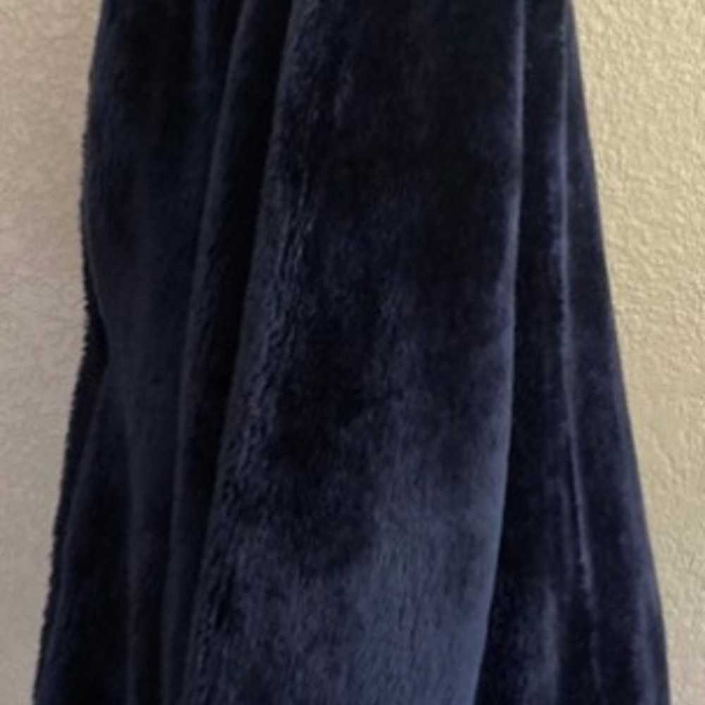 ILGWU vintage faux fur coat darkblue size L - image 4