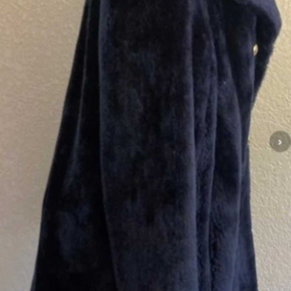 ILGWU vintage faux fur coat darkblue size L - image 5