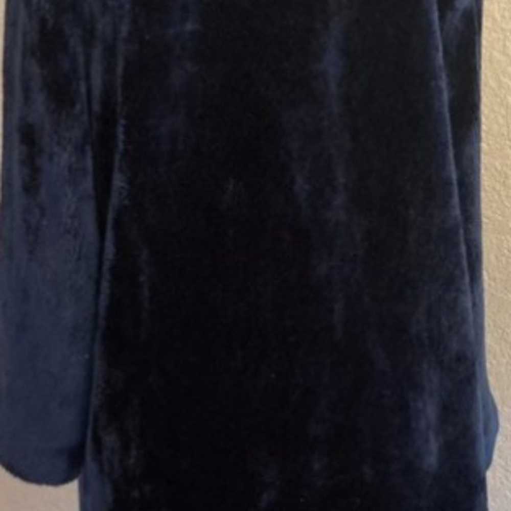 ILGWU vintage faux fur coat darkblue size L - image 7