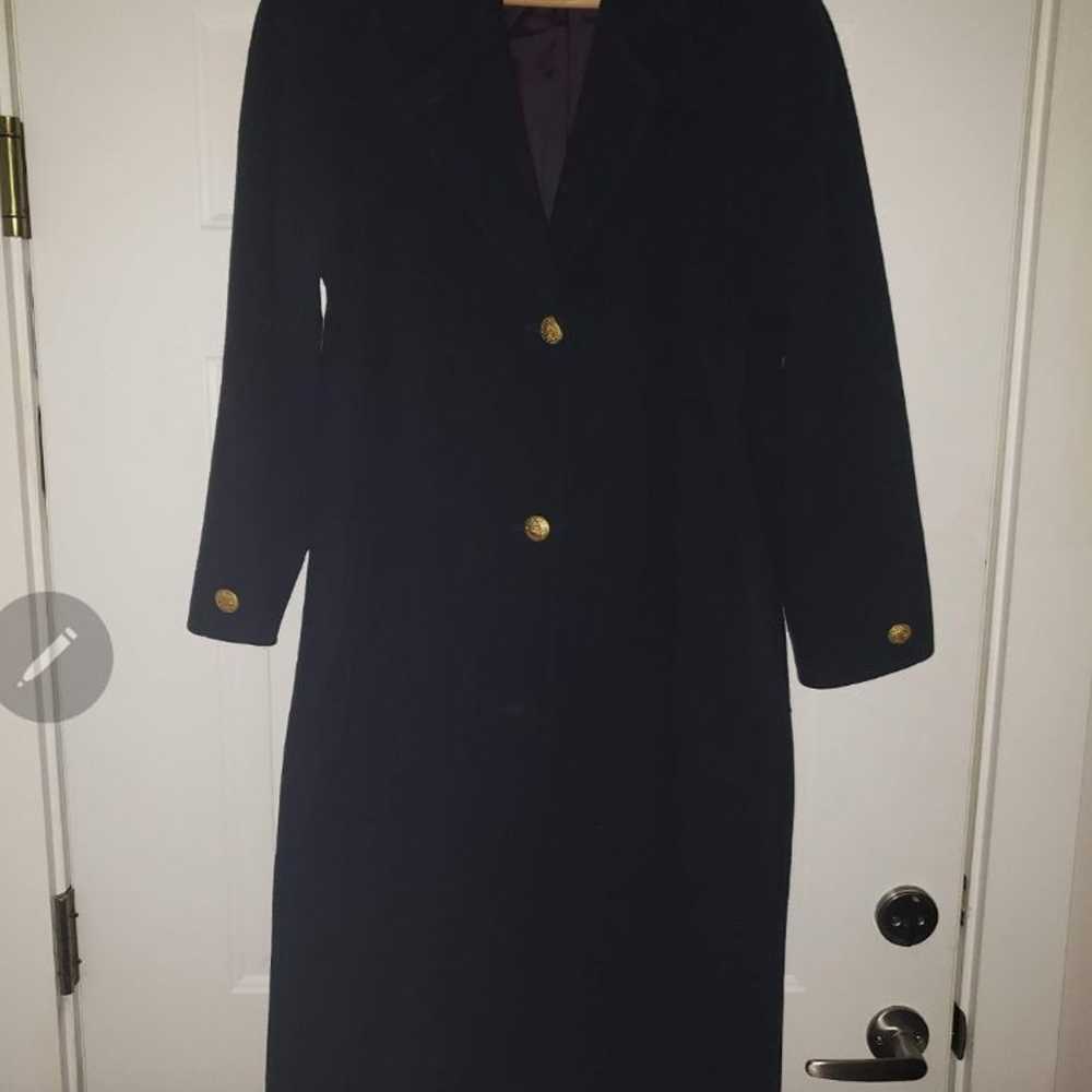 Womens Talbot long wool navy blue coat - image 2