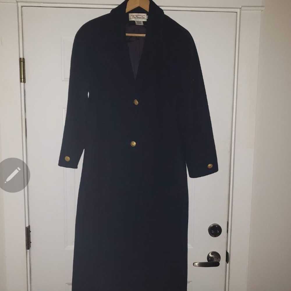 Womens Talbot long wool navy blue coat - image 5