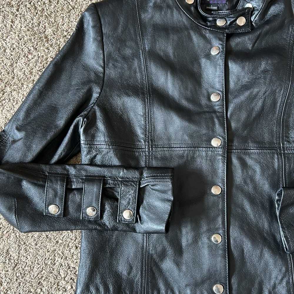 vtg morbid threads leather jacket - image 2