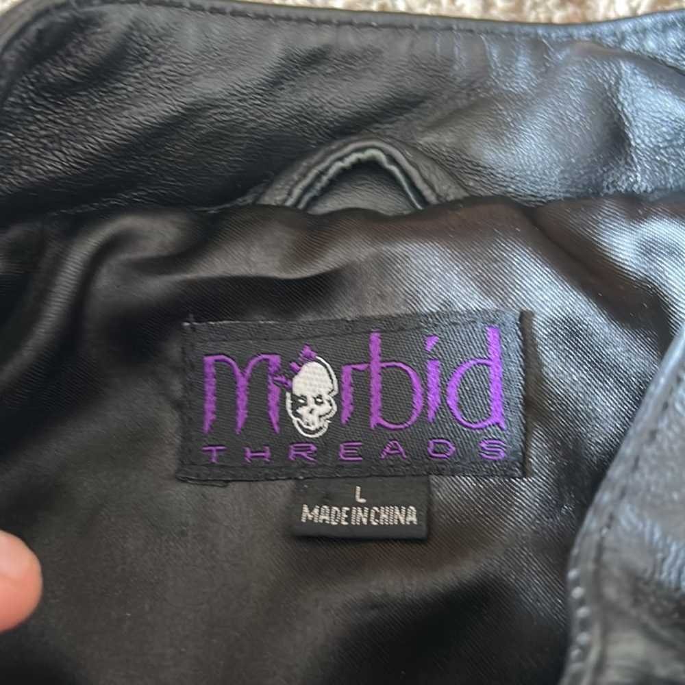 vtg morbid threads leather jacket - image 3