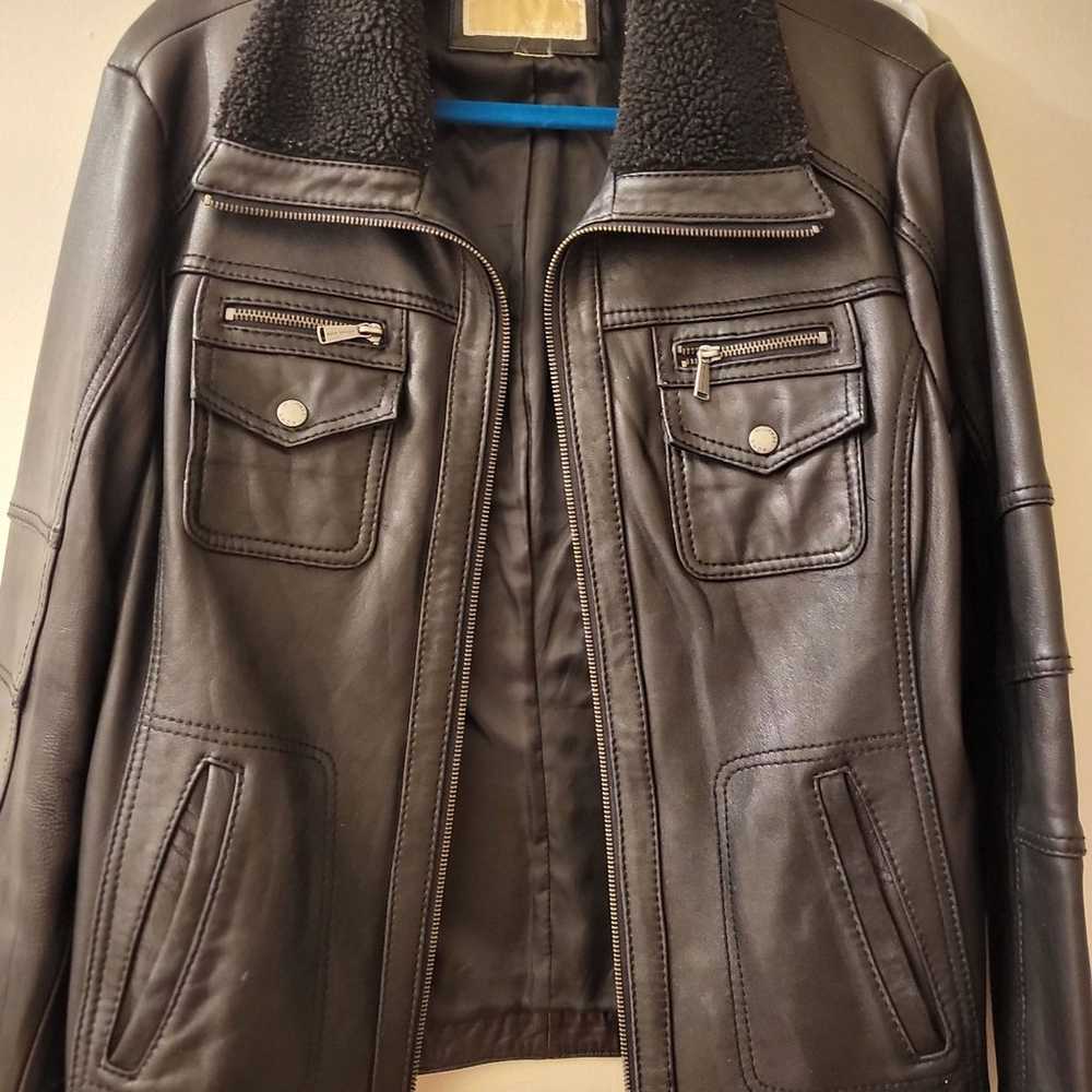 Micheal Kors leather bomber jacket - image 1